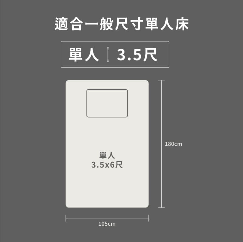 純棉透氣墊 <br>單人|5cm|三折快收 20 3.5尺單人床尺寸圖