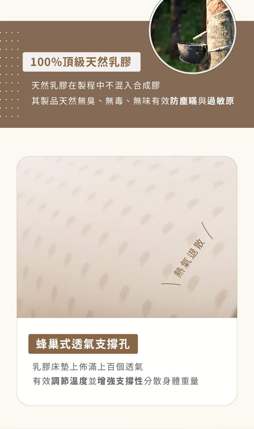 天然夢乳膠薄床墊乳腳特性介紹